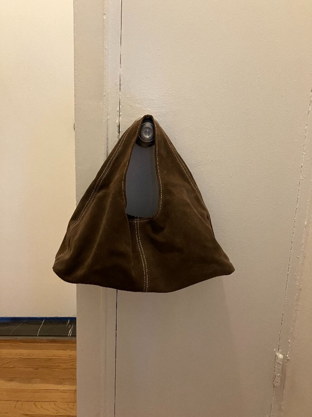 Asos brown suede slouch shoulder bag hobo bag